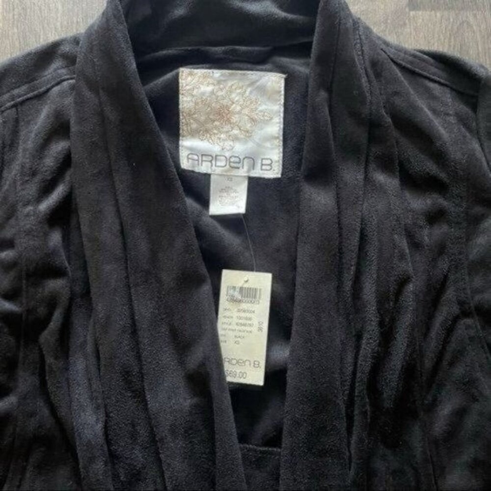 Arden B Black Suede Cropped Open Jacket Size XS - Picture 5 of 10